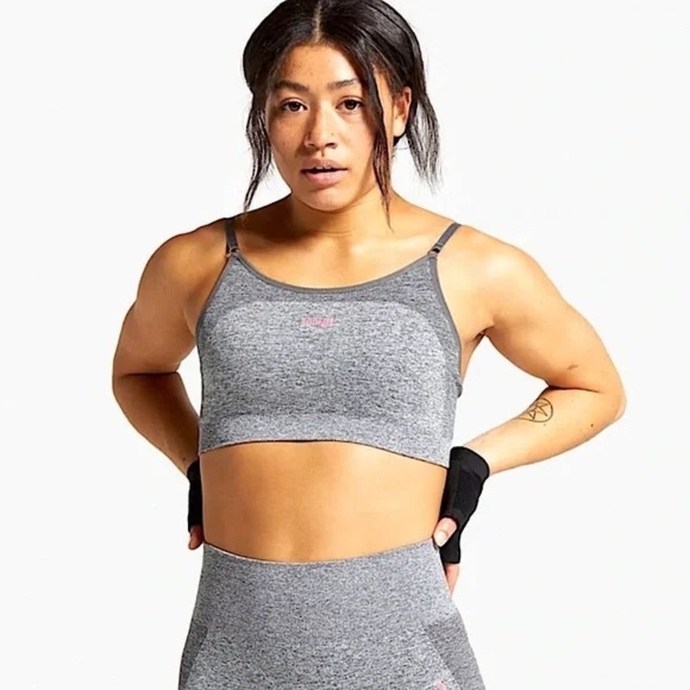 Gymshark Seamless Sports Bra Charcoal Pink‎ Size XS Moisture Wicking Workout